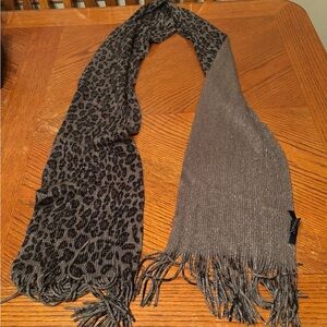 Cejon Black and Gray Leopard Print Scarf